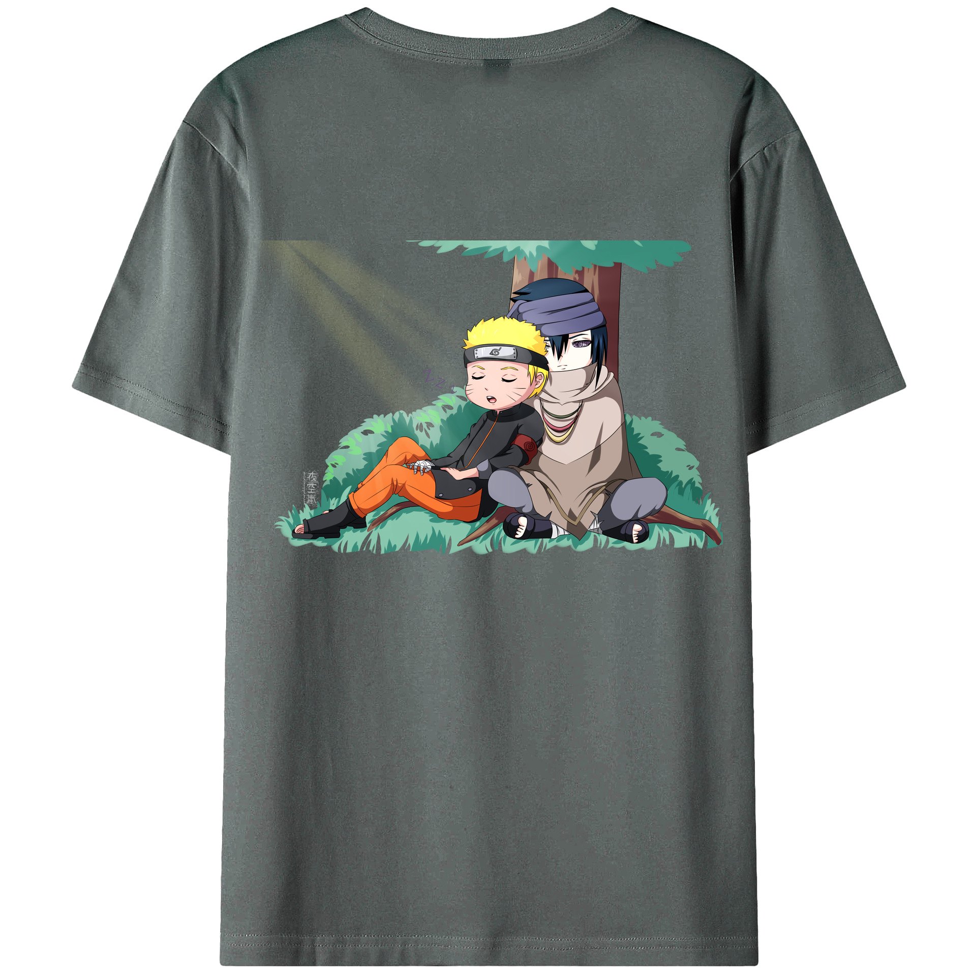 （画像用） NARUTO -ナルト- うずまき ナルト Uzumaki Naruto 綿100％ メンズ半袖Tシャツ（バックプリント） 通気性